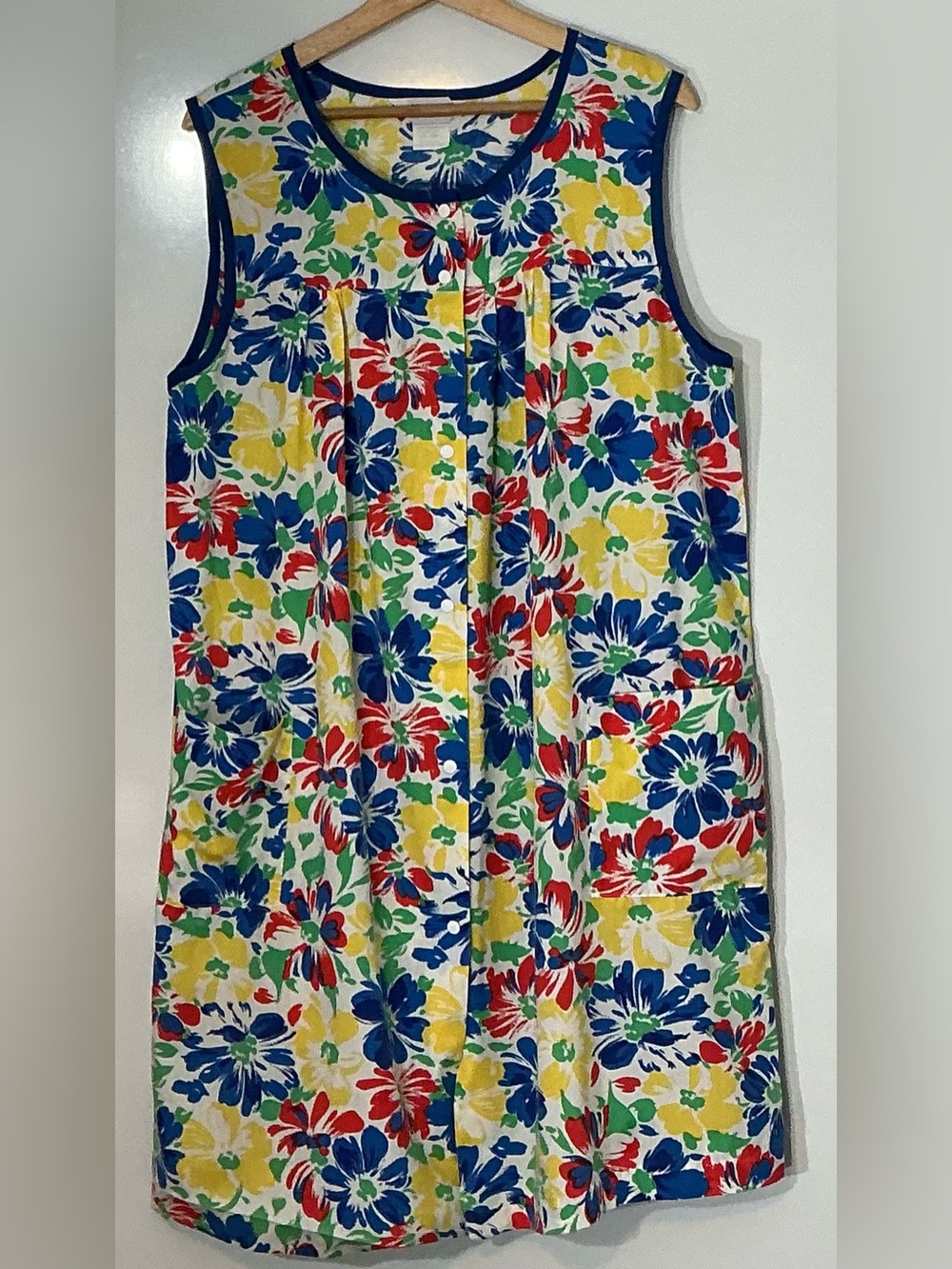 Vintage Dreamcoats Floral Snap Front Housecoat Muumuu 20W